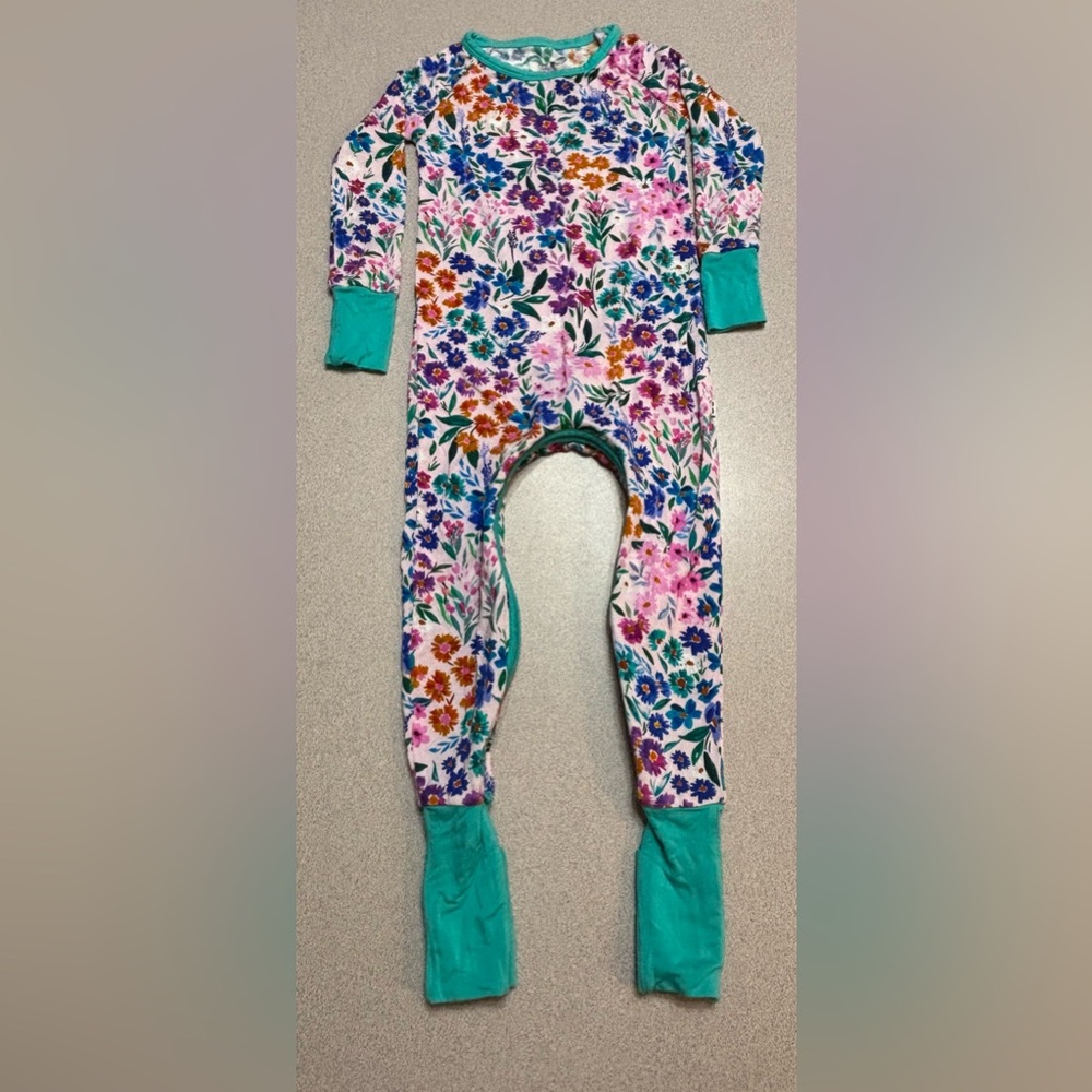 Little Sleepies Sweet Pea Floral Print Girls Bamboo Pajamas 18-24 months